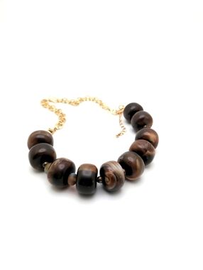 381MIDALANE Artisan Dark Cocoa Chunky Choker